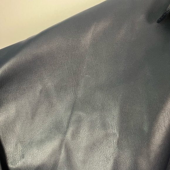 Inclan Studio vegan Leather blue blouse size large - Picture 3 of 8